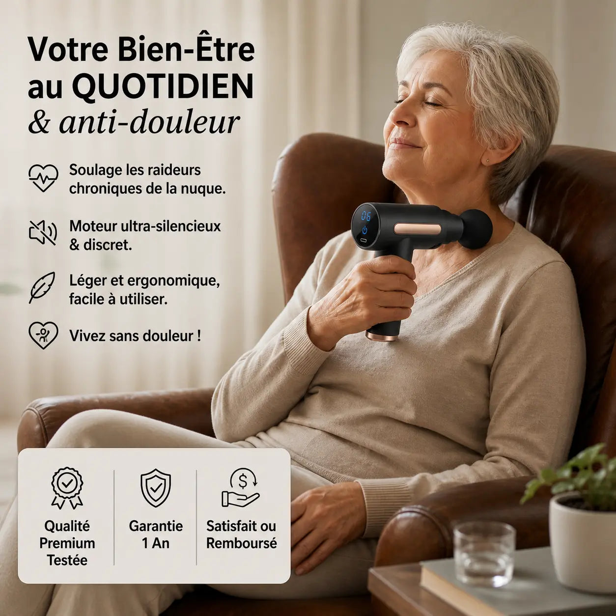 Mini pistolet de massage a percussion PuriSante