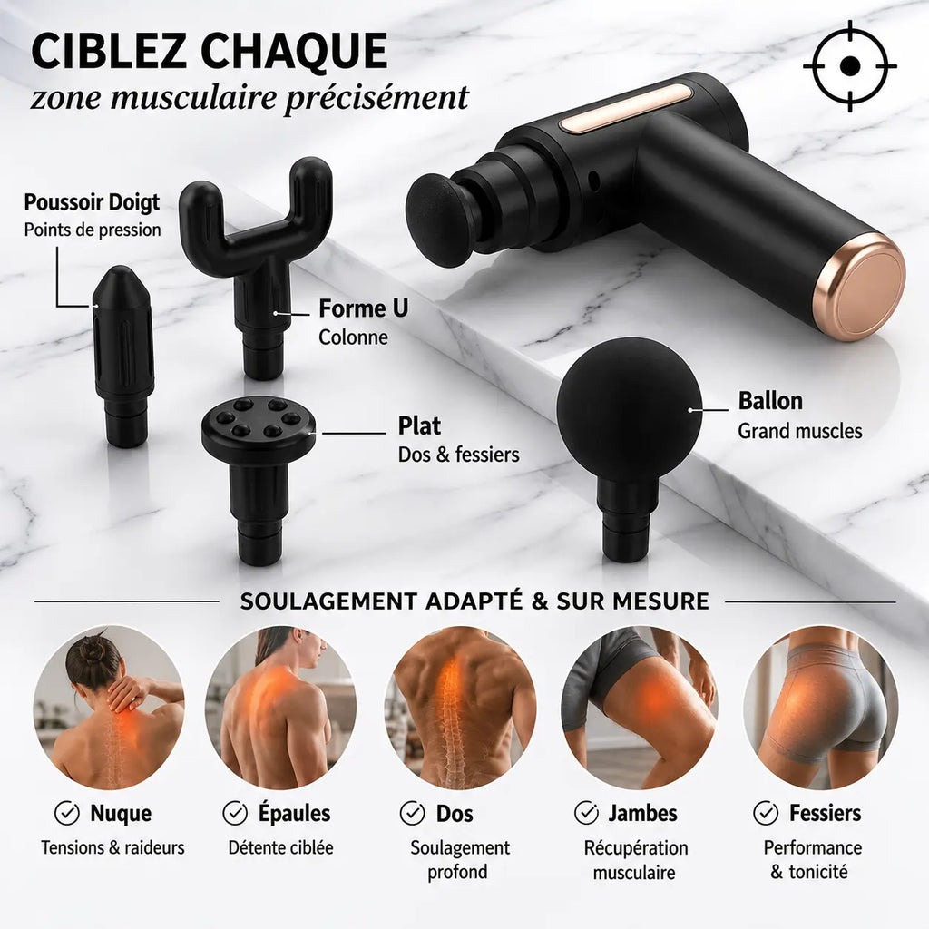 Mini pistolet de massage a percussion PuriSante